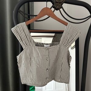 Oak + Fort Smocked Gingham Top